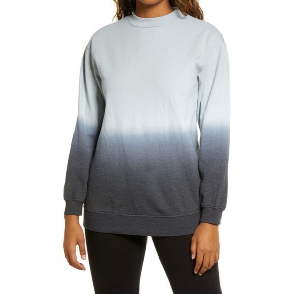 bp Tops - BP Dip Dye Ombre Oversized Crewneck Sweatshirt Cotton Blend Pullover Womens XS